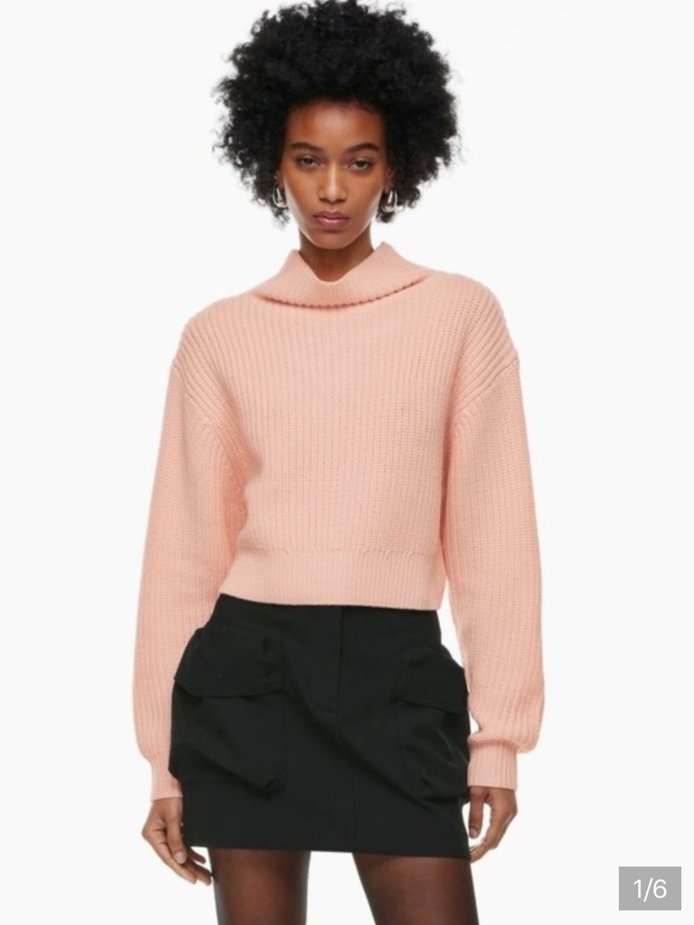 Aritzia Montpellier Cropped Sweater - Pink